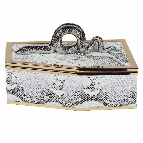 Шкатулка SNAKE BOX Серый Глянцевое золото Шкатулка SNAKE BOX Серый Глянцевое золото в Кирове | Loft Concept