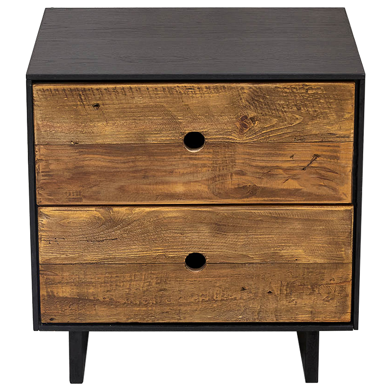 Тумбочка с 2-мя ящиками Russell Nightstand Коричневый Древесина Тумбочка с 2-мя ящиками Russell Nightstand Коричневый Древесина в Кирове | Loft Concept