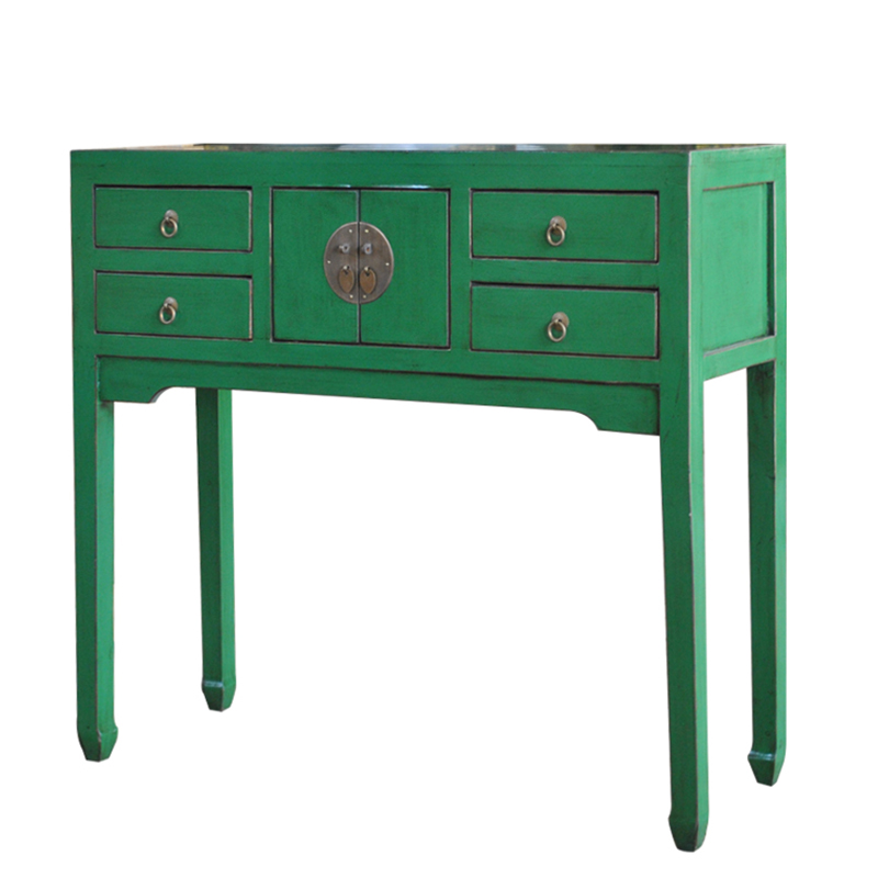 Зеленая Консоль в Китайском Стиле из сосны Green Console Chinese Зеленый в Кирове | Loft Concept 