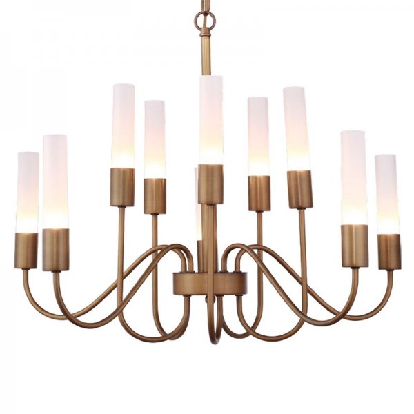 Люстра Loft Tube Chandelier 10 Темная бронза винтаж Люстра Loft Tube Chandelier 10 Темная бронза винтаж в Кирове | Loft Concept
