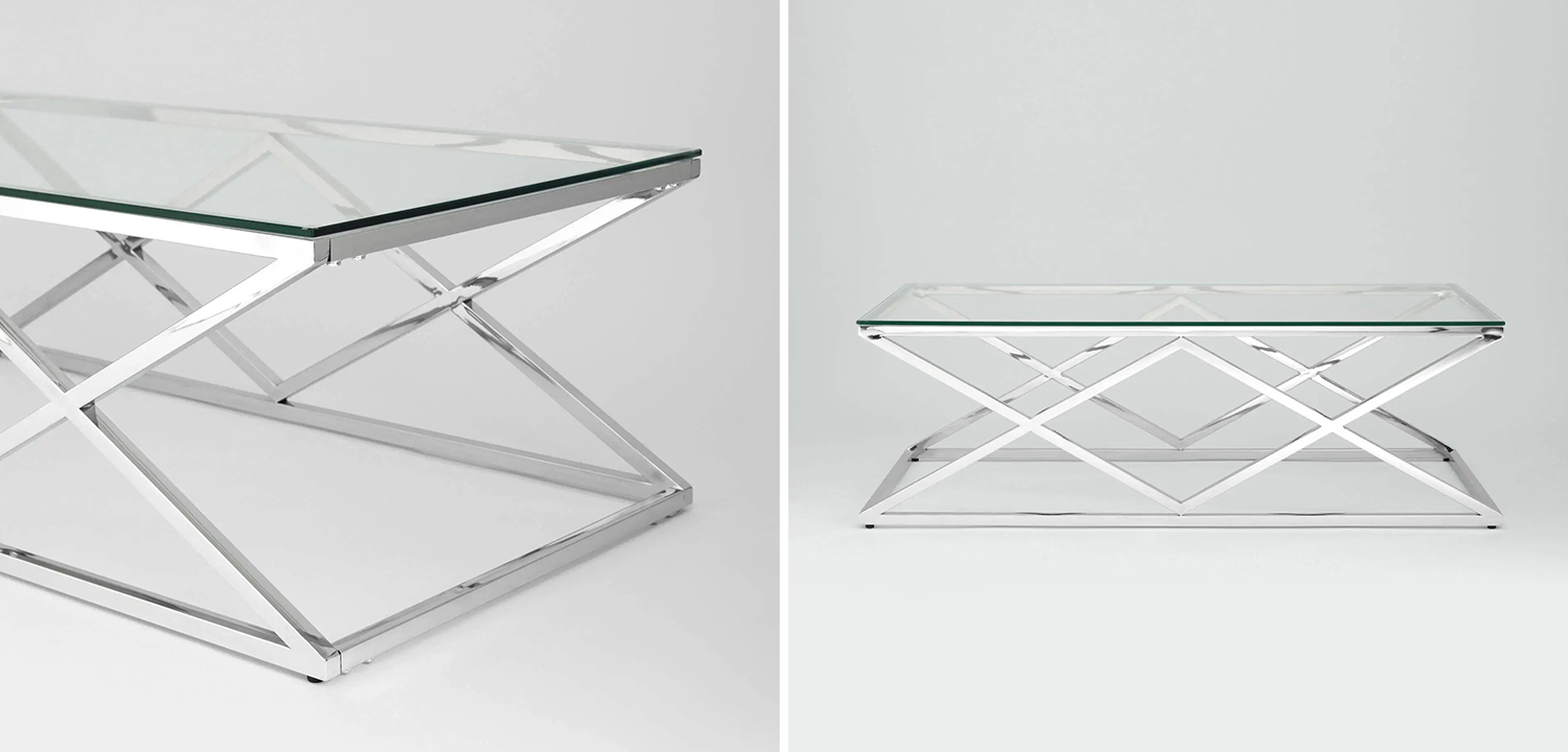 Столик кофейный Geometry Rhombus Silver - фото