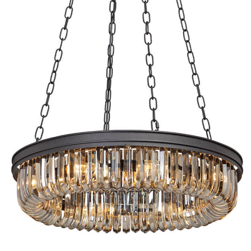 Люстра Retro Frozen Amber Glass Chandelier D 62 Черный Люстра Retro Frozen Amber Glass Chandelier D 62 Черный в Кирове | Loft Concept