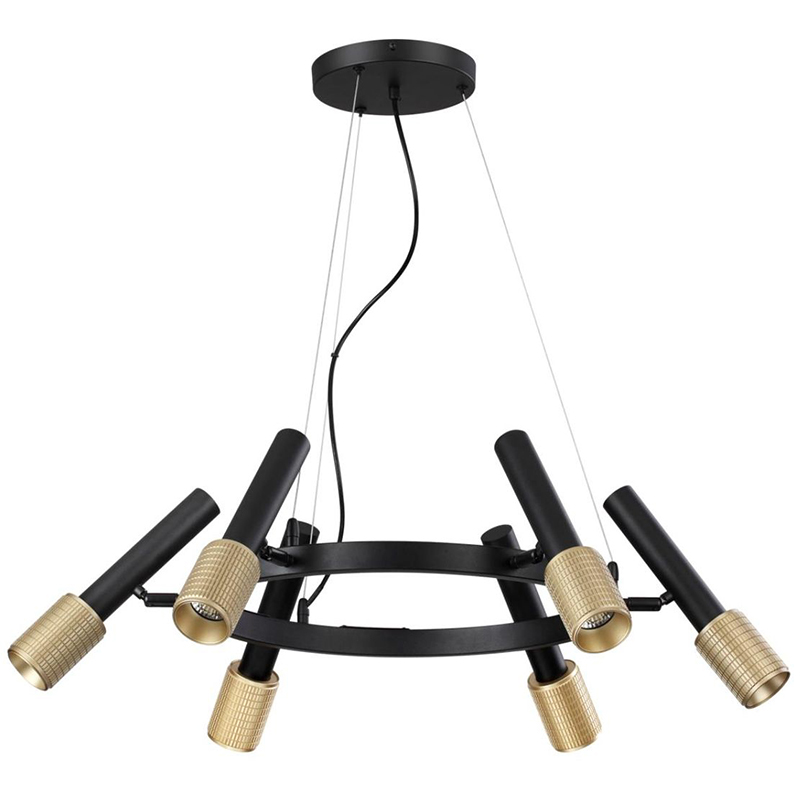 Люстра Eneko Round Chandelier Черный Золотой Люстра Eneko Round Chandelier Черный Золотой в Кирове | Loft Concept