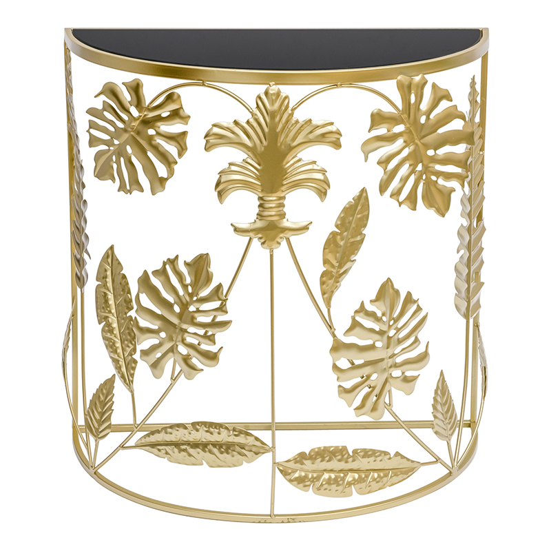 Консоль Tropical Gold Leaves Console Золотой Черный Консоль Tropical Gold Leaves Console Золотой Черный в Кирове | Loft Concept