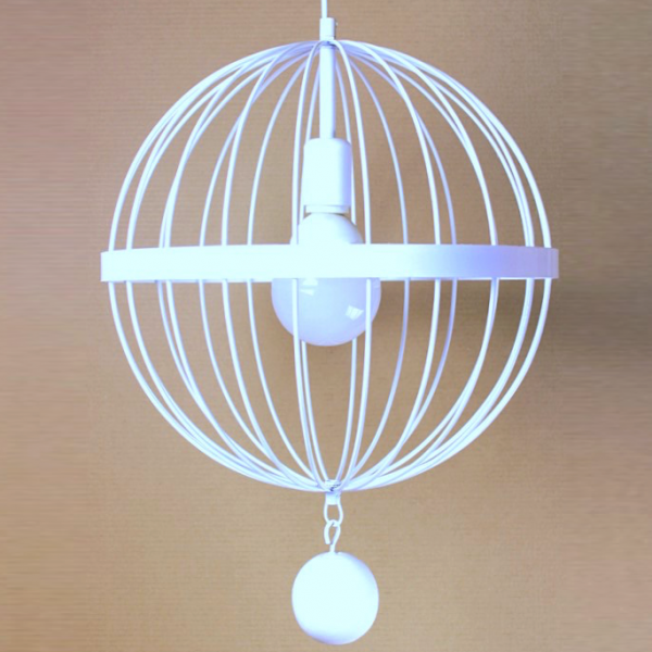 Подвесной светильник Wire Cage Pendant Spher White Белый Подвесной светильник Wire Cage Pendant Spher White Белый в Кирове | Loft Concept