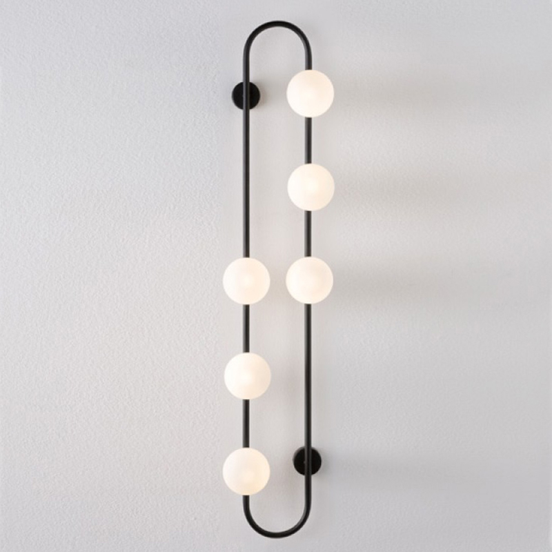 Бра HOOP WALL Lamp Black 6 Черный Белый Бра HOOP WALL Lamp Black 6 Черный Белый в Кирове | Loft Concept