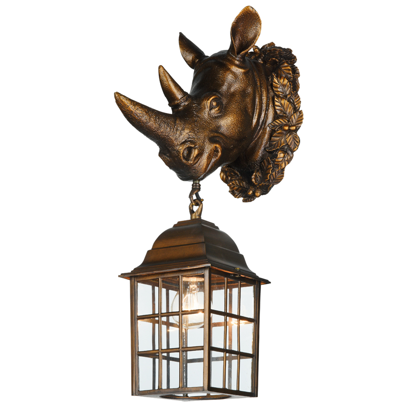Уличный светильник Rhinoceros Lantern Темная бронза Прозрачное Стекло Уличный светильник Rhinoceros Lantern Темная бронза Прозрачное Стекло в Кирове | Loft Concept