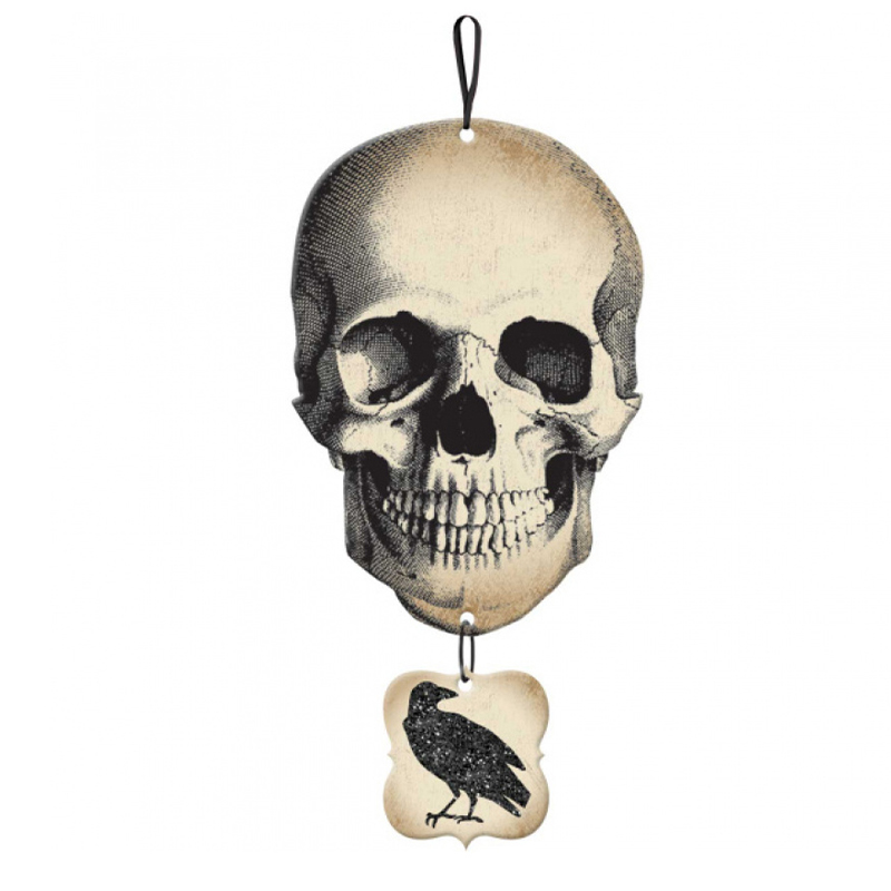 Аксессуар HALLOWEEN Hanging Skull Серый Черный Аксессуар HALLOWEEN Hanging Skull Серый Черный в Кирове | Loft Concept
