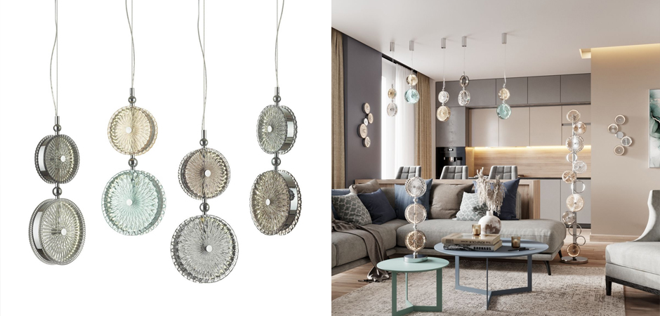 Подвесной светодиодный светильник Peony Yellow&Grey Подвесной светодиодный светильник Peony Yellow&Grey - Loft-Concept в Кирове