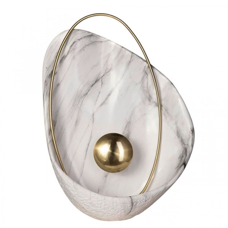 Бра Белая Жемчужина Ginger & Jagger Pearl WALL LAMP Белый Мрамор Bianco Глянцевое золото Бра Белая Жемчужина Ginger & Jagger Pearl WALL LAMP Белый Мрамор Bianco Глянцевое золото в Кирове | Loft Concept
