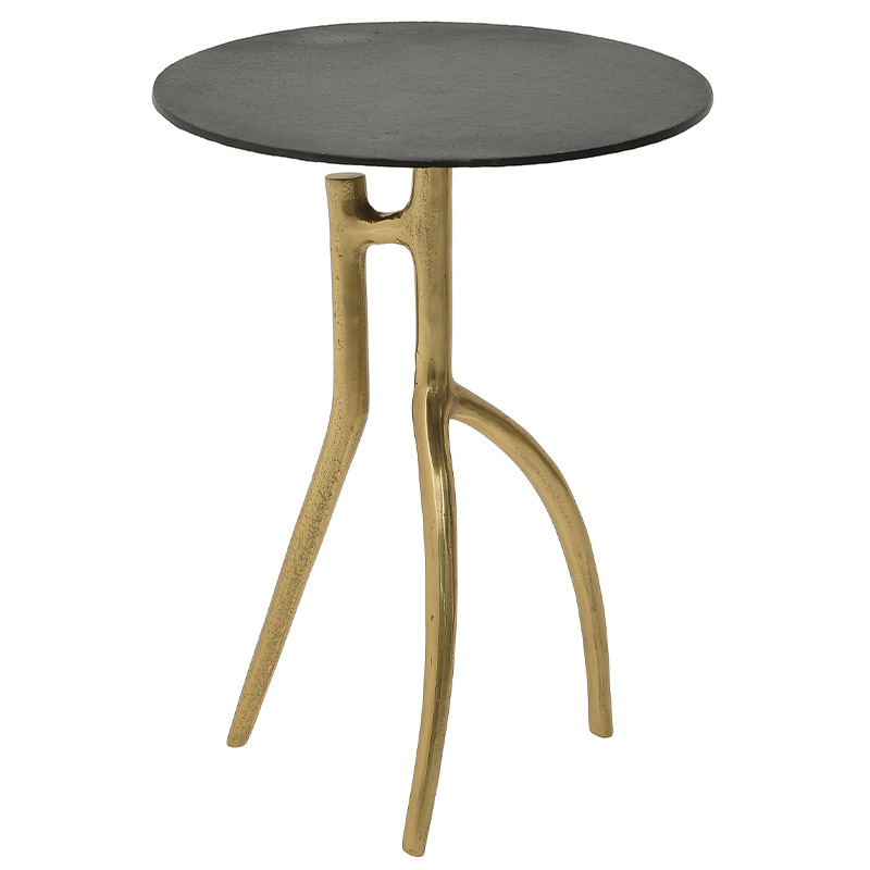 Круглый приставной стол Dawud Side Table Черный Золотой Круглый приставной стол Dawud Side Table Черный Золотой в Кирове | Loft Concept