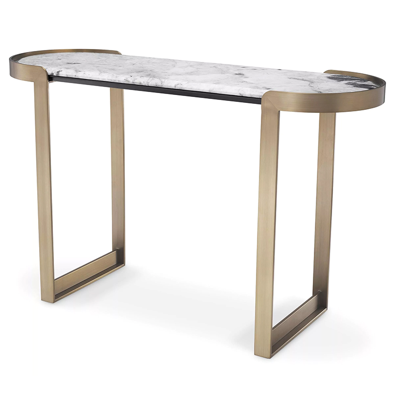 Консоль Eichholtz Console Table Fabio Латунь Белый Мрамор Bianco Консоль Eichholtz Console Table Fabio Латунь Белый Мрамор Bianco в Кирове | Loft Concept