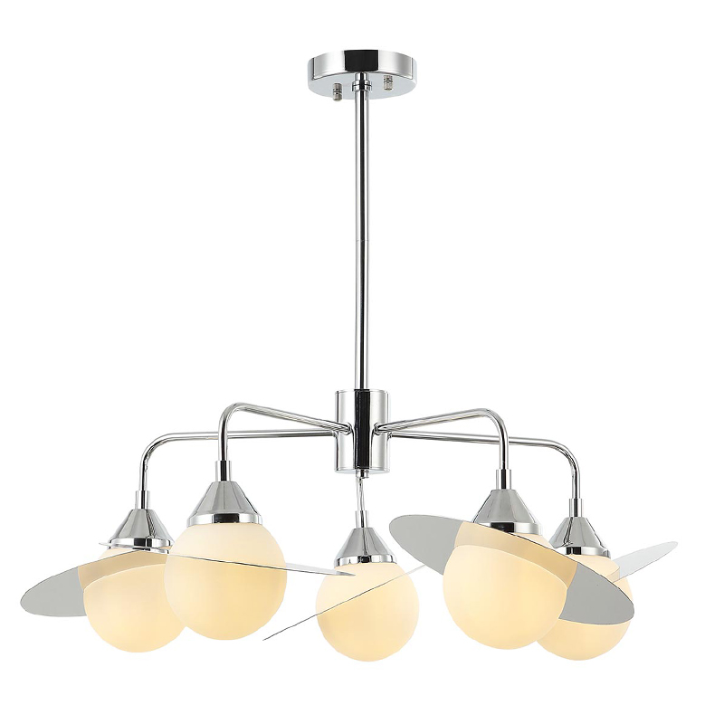 Люстра Phainon Chrome Chandelier 5 Хром Белый Люстра Phainon Chrome Chandelier 5 Хром Белый в Кирове | Loft Concept