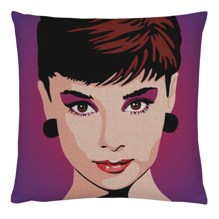 Декоративная подушка Audrey Hepburn #2 Пурпурный Декоративная подушка Audrey Hepburn #2 Пурпурный в Кирове | Loft Concept