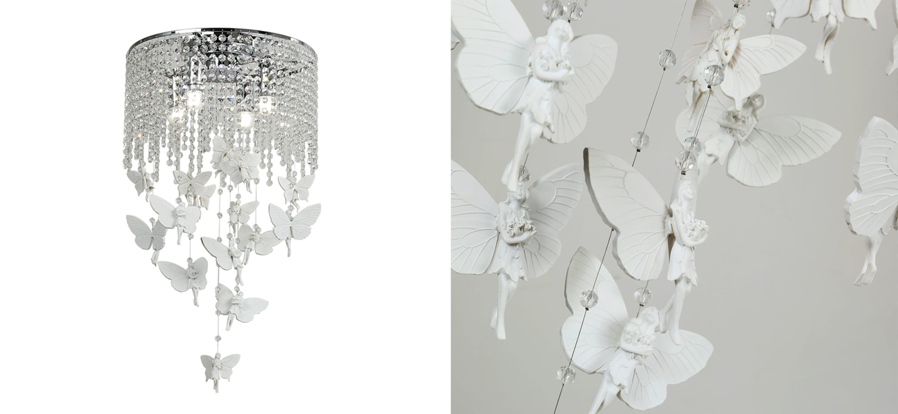 Люстра 2в1 с подвесками в форме феи Fairy House D40 см - фото №1