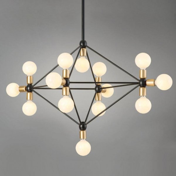 Люстра Modo Chandelier 14 Milk Bulb Золотой Белый Черный Люстра Modo Chandelier 14 Milk Bulb Золотой Белый Черный в Кирове | Loft Concept