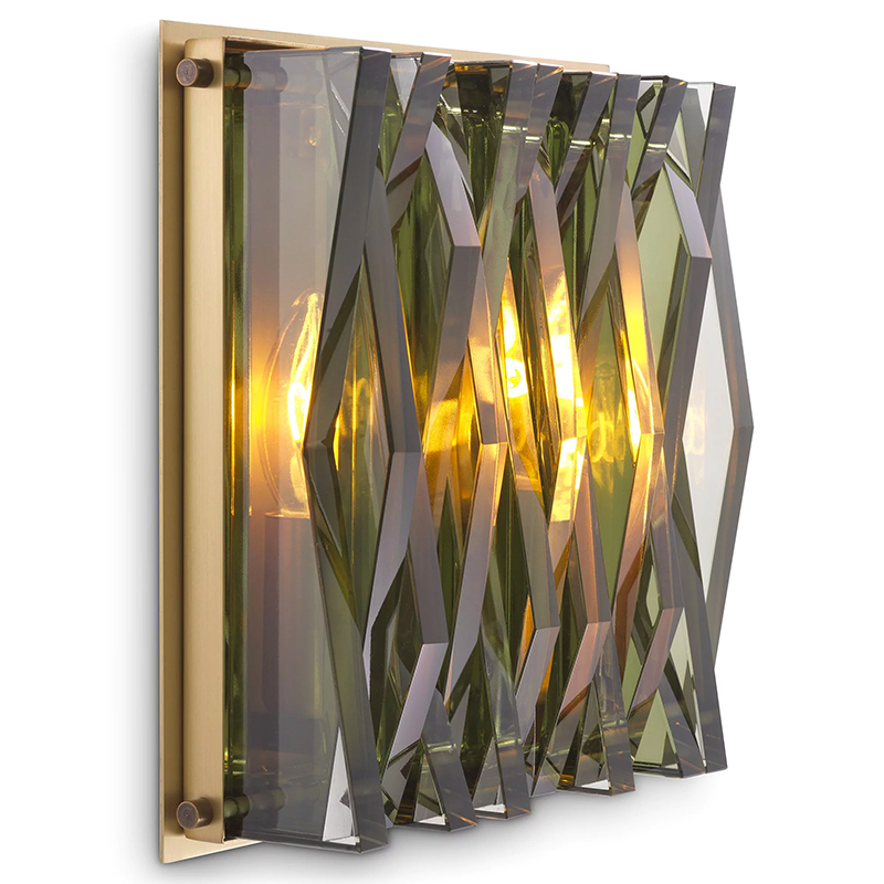 Бра Eichholtz Wall Lamp Nuvola S Green Латунь Зеленый смок Стекло Смок Бра Eichholtz Wall Lamp Nuvola S Green Латунь Зеленый смок Стекло Смок в Кирове | Loft Concept