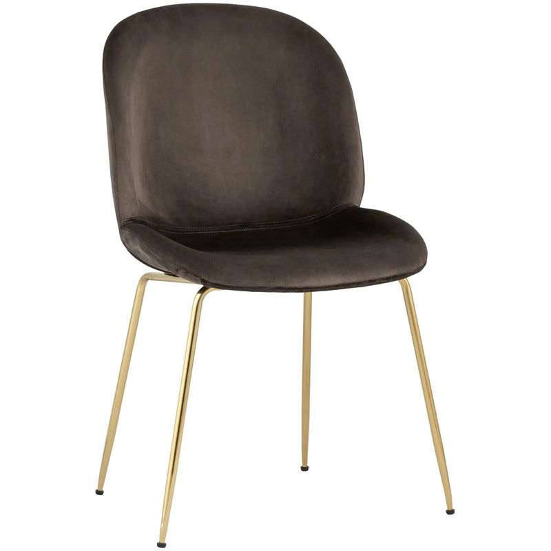 Стул Коричневый Велюр Vendramin Chair Коричневый Золотой Стул Коричневый Велюр Vendramin Chair Коричневый Золотой в Кирове | Loft Concept