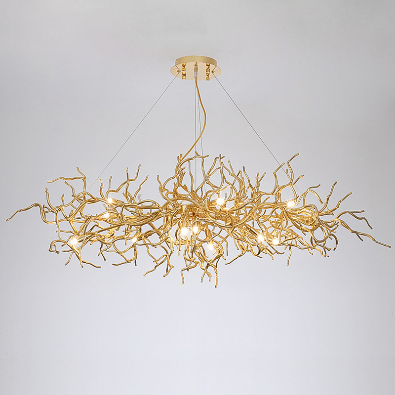 Люстра Felicite Long Gold Branches Chandelier Золотой Люстра Felicite Long Gold Branches Chandelier Золотой в Кирове | Loft Concept