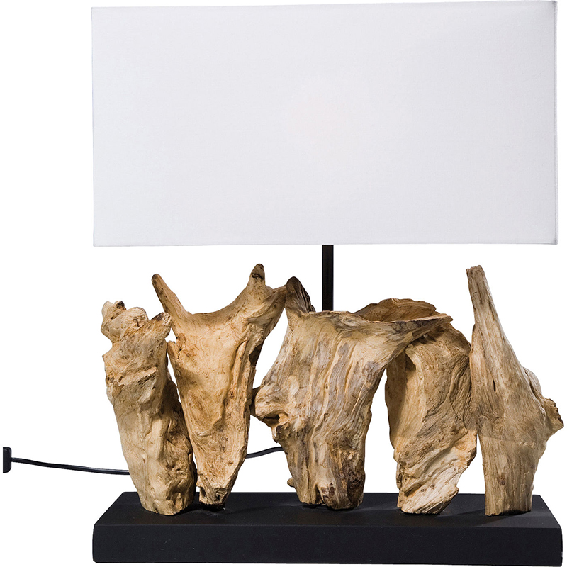 Настольная лампа Wooden Table Lamp Белый Древесина Настольная лампа Wooden Table Lamp Белый Древесина в Кирове | Loft Concept