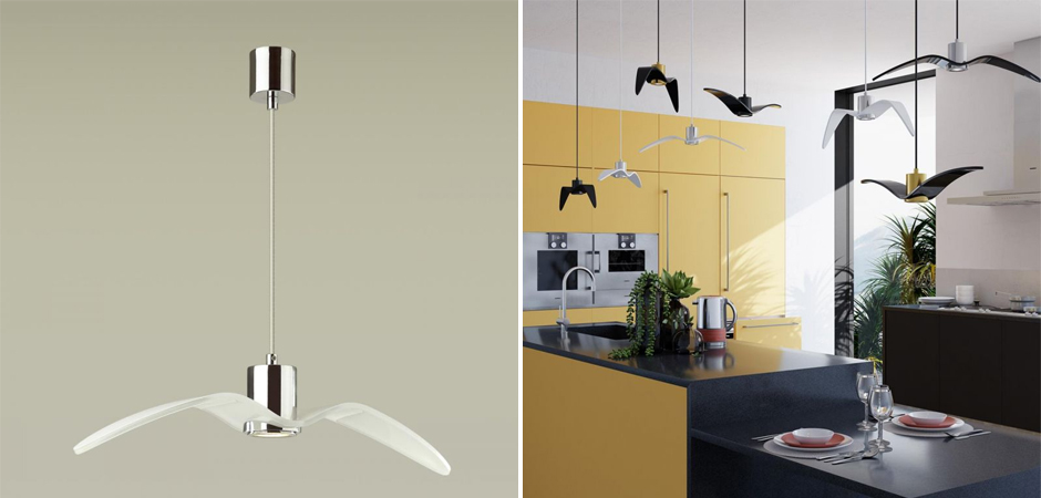 Подвесной светильник Seagull Average Chrome белый Подвесной светильник Seagull Average Chrome белый - Loft-Concept в Кирове