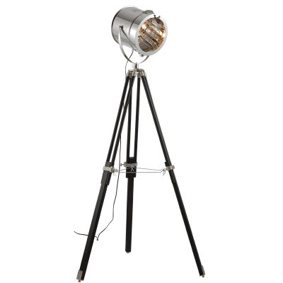 Торшер Spotlight Lofter Wooden Черный Хром Прозрачный Торшер Spotlight Lofter Wooden Черный Хром Прозрачный в Кирове | Loft Concept