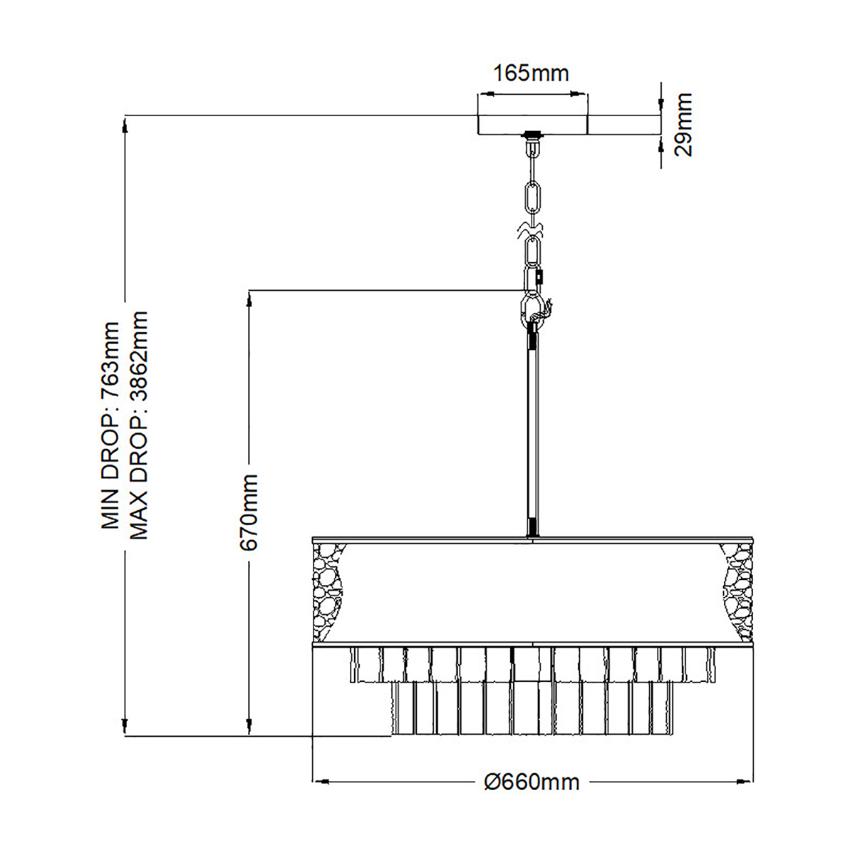 Люстра круглая с подвесками из текстурированного стекла молочного цвета Hinkley в Кирове