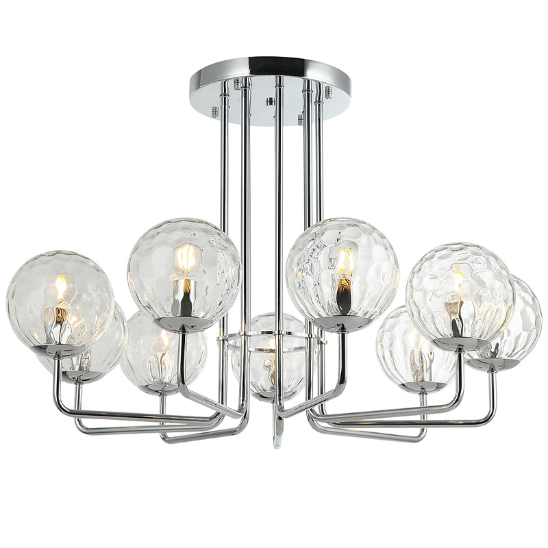 Люстра Hartley Chandelier 9 Прозрачный Хром Люстра Hartley Chandelier 9 Прозрачный Хром в Кирове | Loft Concept