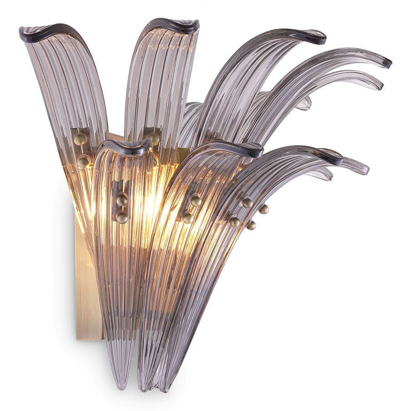 Бра Eichholtz Wall Lamp Italo Стекло Смок Латунь Бра Eichholtz Wall Lamp Italo Стекло Смок Латунь в Кирове | Loft Concept