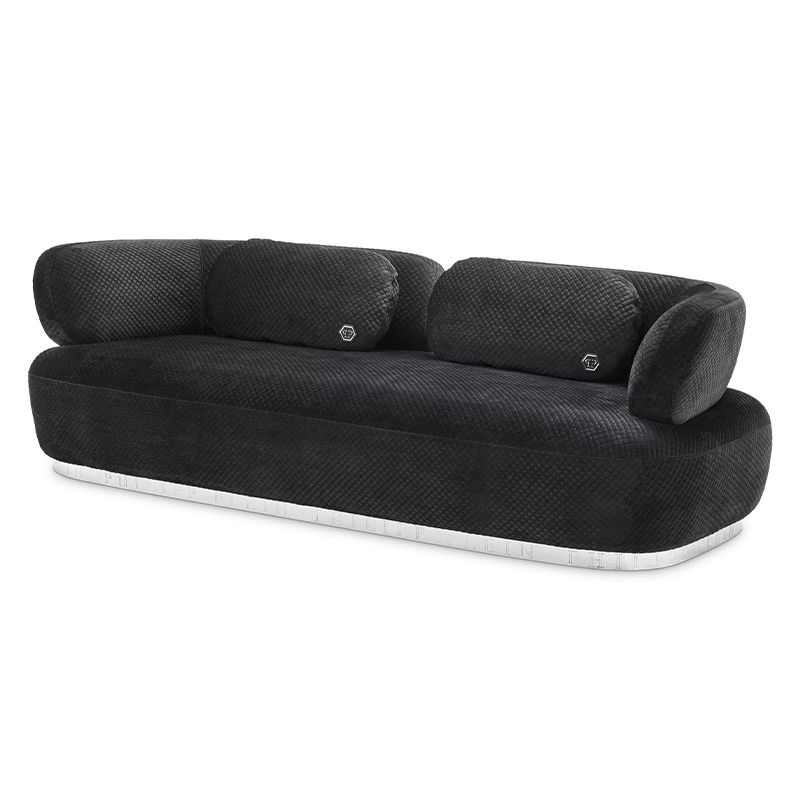 Диван Philipp Plein Sofa Signature Чёрный Черный Золотой Диван Philipp Plein Sofa Signature Чёрный Черный Золотой в Кирове | Loft Concept