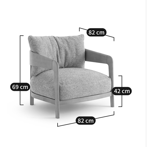 Кресло с каркасом из массива ясеня Deniaud Ash Grey Armchair Кресло с каркасом из массива ясеня Deniaud Ash Grey Armchair в Кирове