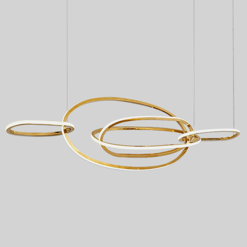 Люстра Horizontal Gold Oval Rings Chandelier Золотой Люстра Horizontal Gold Oval Rings Chandelier Золотой в Кирове | Loft Concept