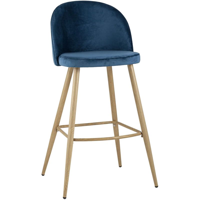 Барный Стул Miruna Chair Синий Велюр Синий Древесина Барный Стул Miruna Chair Синий Велюр Синий Древесина в Кирове | Loft Concept