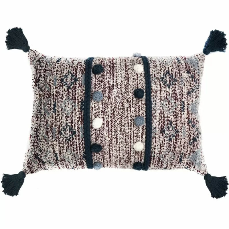Подушка Lari Blue Ikat с кисточками Мульти Подушка Lari Blue Ikat с кисточками Мульти в Кирове | Loft Concept