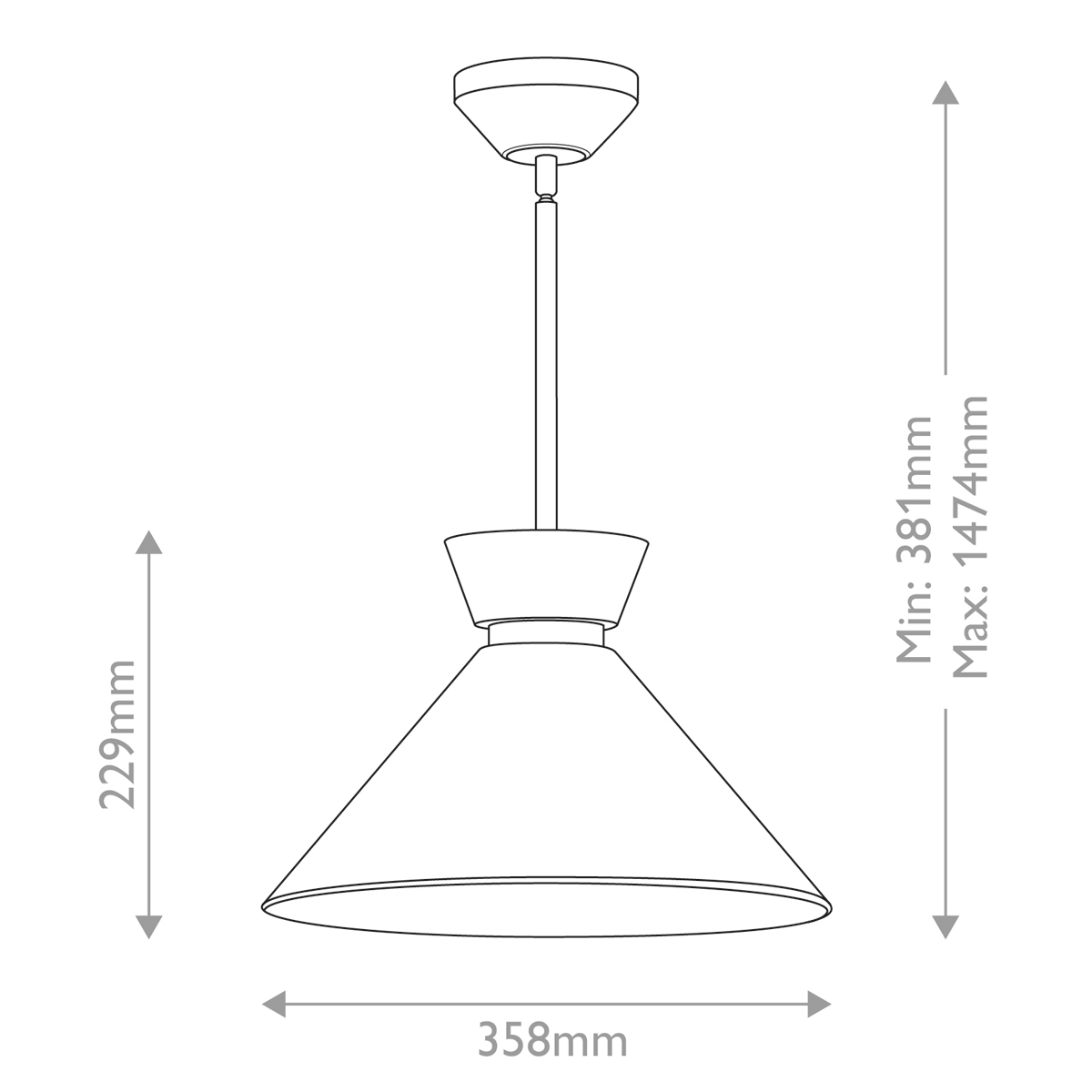 Подвесной светильник с белым стеклянным конусным плафоном Alora Mood в Кирове