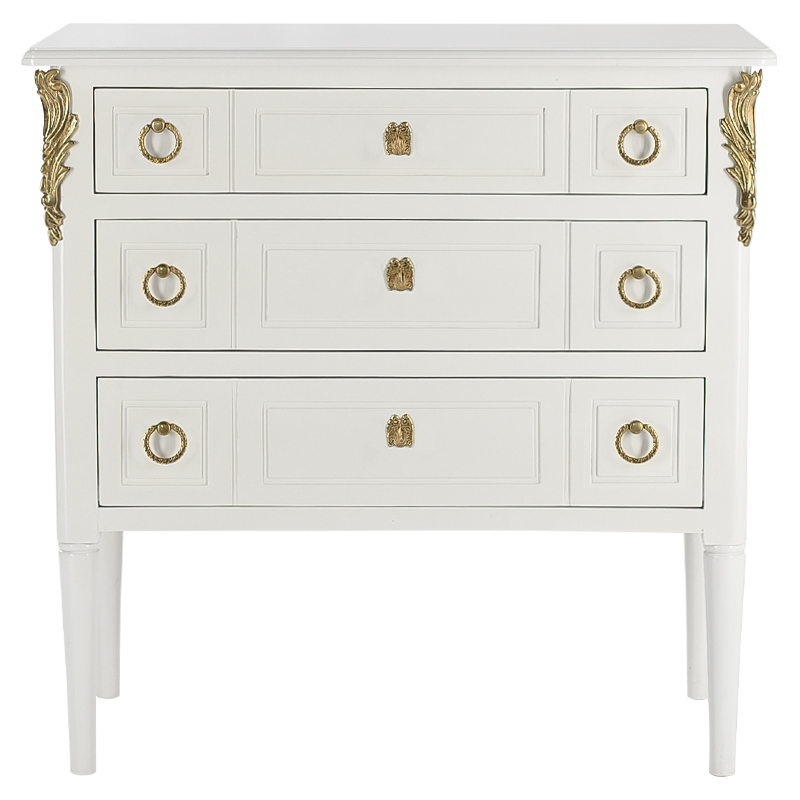 Комод белый L.XV CHEST OF DRAWERS Aurore Белый Золотой Комод белый L.XV CHEST OF DRAWERS Aurore Белый Золотой в Кирове | Loft Concept