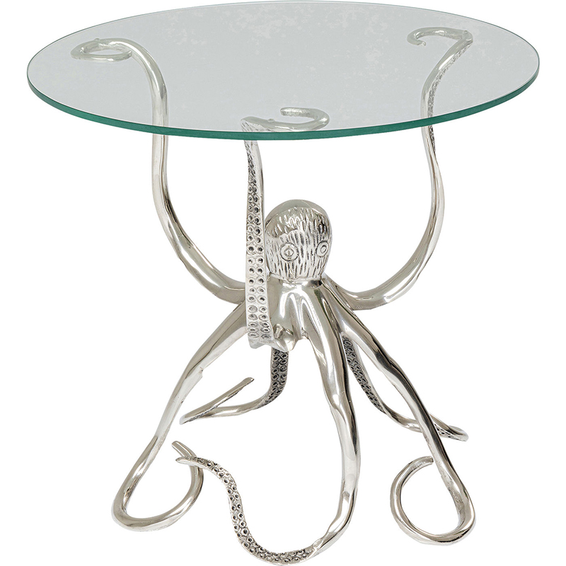 Приставной стол Silver Octopus Серебряный Прозрачный в Кирове | Loft Concept 