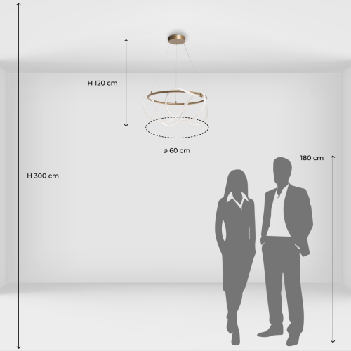Люстра подвесная круглая золотого цвета с белыми изогнутыми световыми линиями Luke Lampco Tracer Lamp в Кирове