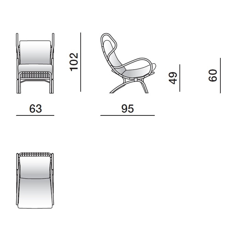 Дизайнерское кресло из ротанга Gio Ponti CONTINUUM D.163.7 BY BONACINA 1889 Armchair Дизайнерское кресло из ротанга Gio Ponti CONTINUUM D.163.7 BY BONACINA 1889 Armchair в Кирове