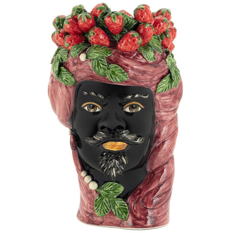 Ваза Vase Strawberries Head Man Bordeaux Бургундский красный Красный Черный Зеленый Мульти в Кирове | Loft Concept 