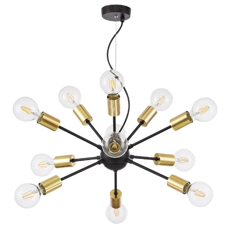 Люстра Sputnik 12 Black and Gold Черный Золотой Люстра Sputnik 12 Black and Gold Черный Золотой в Кирове | Loft Concept