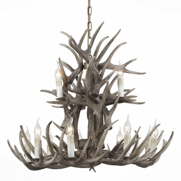 Люстра Hornland Chandelier 12 Grey Серый Люстра Hornland Chandelier 12 Grey Серый в Кирове | Loft Concept