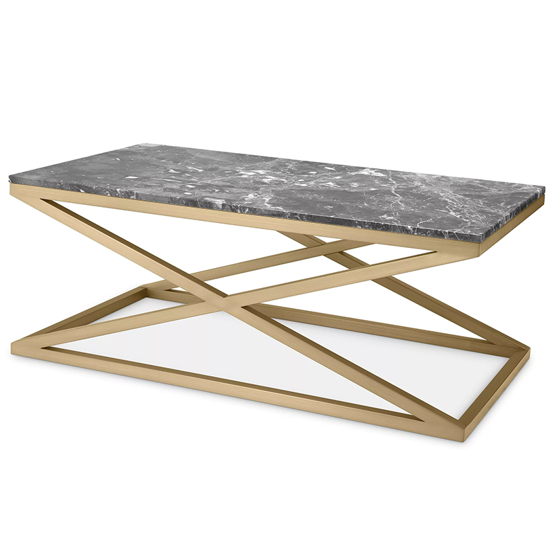 Кофейный стол Eichholtz Coffee Table Criss Cross Латунь Серый Кофейный стол Eichholtz Coffee Table Criss Cross Латунь Серый в Кирове | Loft Concept