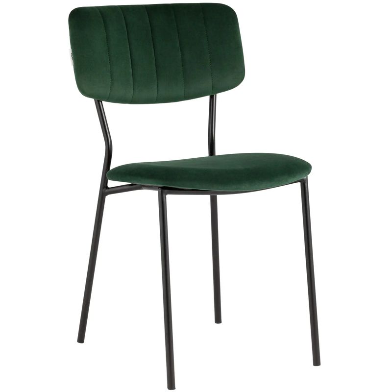 Стул Singer Chair без подлокотника Зеленый Велюр Зеленый Черный Стул Singer Chair без подлокотника Зеленый Велюр Зеленый Черный в Кирове | Loft Concept