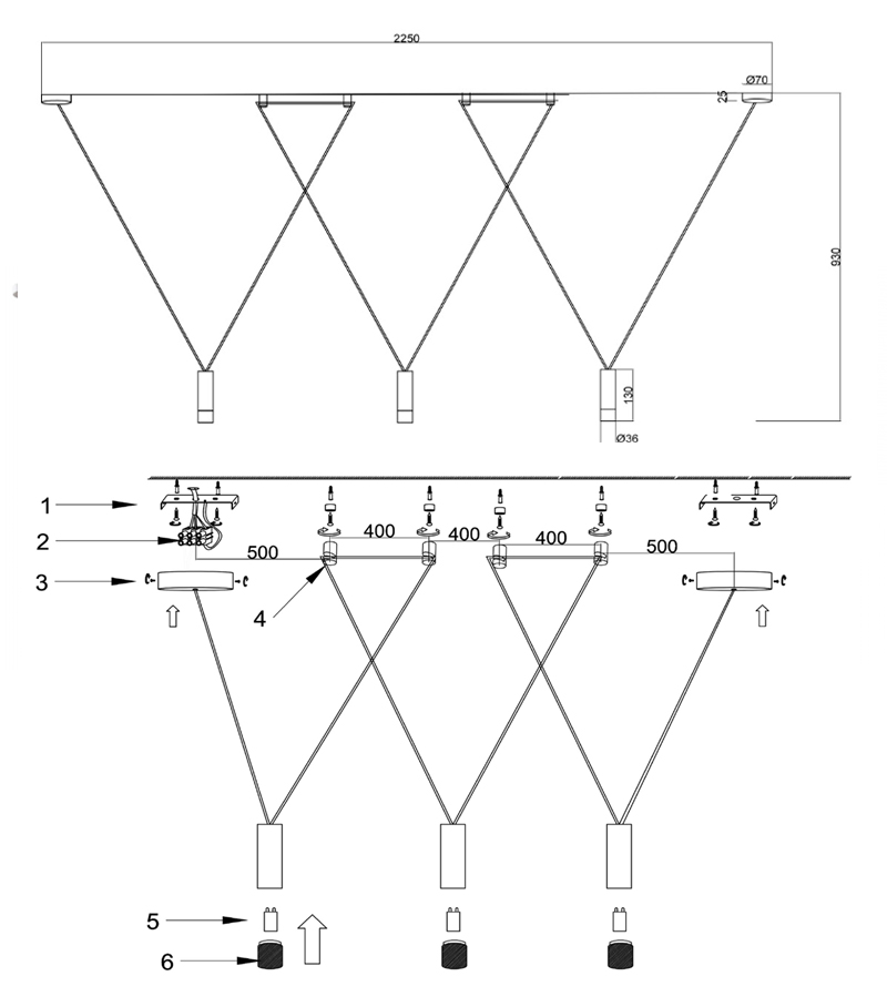 Wireflow LED White Suspension lam 3 патрона Wireflow LED White Suspension lam 3 патрона в Кирове