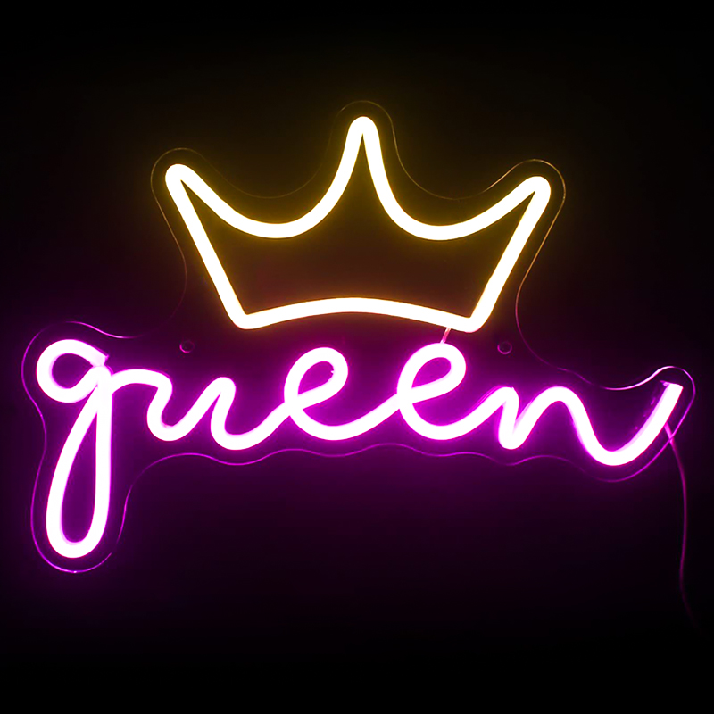 Неоновая настенная лампа Queen Neon Wall Lamp Розовый Желтый Неоновая настенная лампа Queen Neon Wall Lamp Розовый Желтый в Кирове | Loft Concept