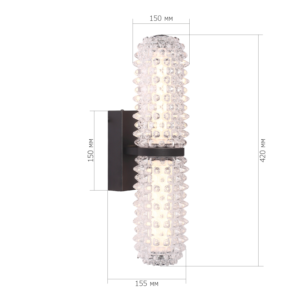 Бра с факутрным стеклянным плафоном Sonora в Кирове