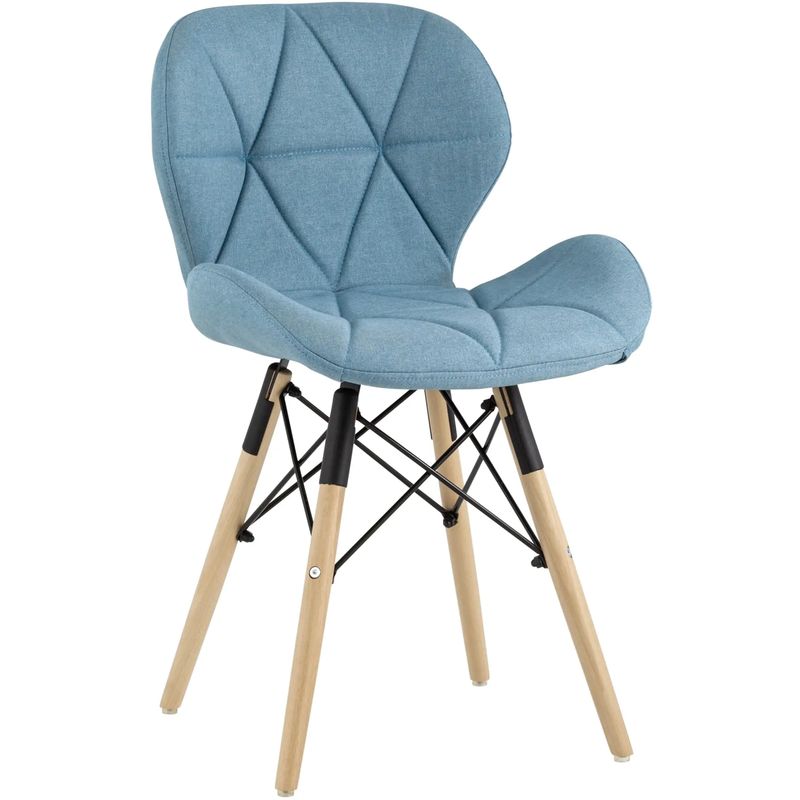 Стул Jeroen Chair Рогожка Голубой Цвет Голубой Древесина Черный в Кирове | Loft Concept 