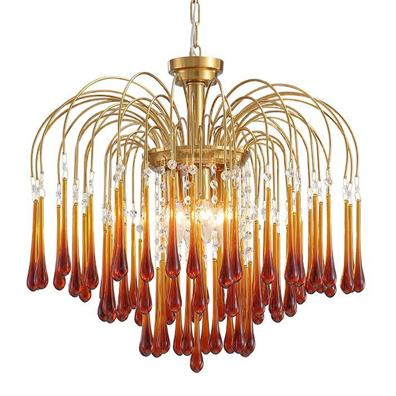 Дизайнерская люстра Amber Drops Chandelier Золотой Янтарный Дизайнерская люстра Amber Drops Chandelier Золотой Янтарный в Кирове | Loft Concept
