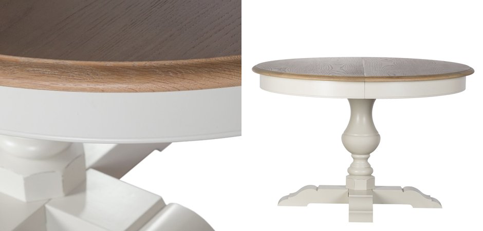 Provence Round Dining Table White раскладной стол Provence Round Dining Table White раскладной стол - Loft-Concept в Кирове